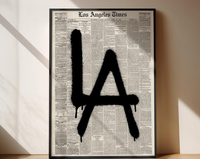 LA Graffiti Street Art Print: Urban Newspaper Poster