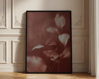 Abstract Botanical Art Print, Fine Art Paper, Wall Art for Home, Minimalist Decor, Soft Focus Leaves, Earthy Tones, Bedroom Aesthetic