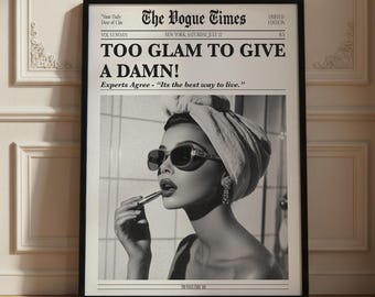 Better Late Than Ugly Print, Black and White Wall Art, Chic Vogue Poster, Trendy Vintage Decor, Funny Girls Room Art, Quirky Gift