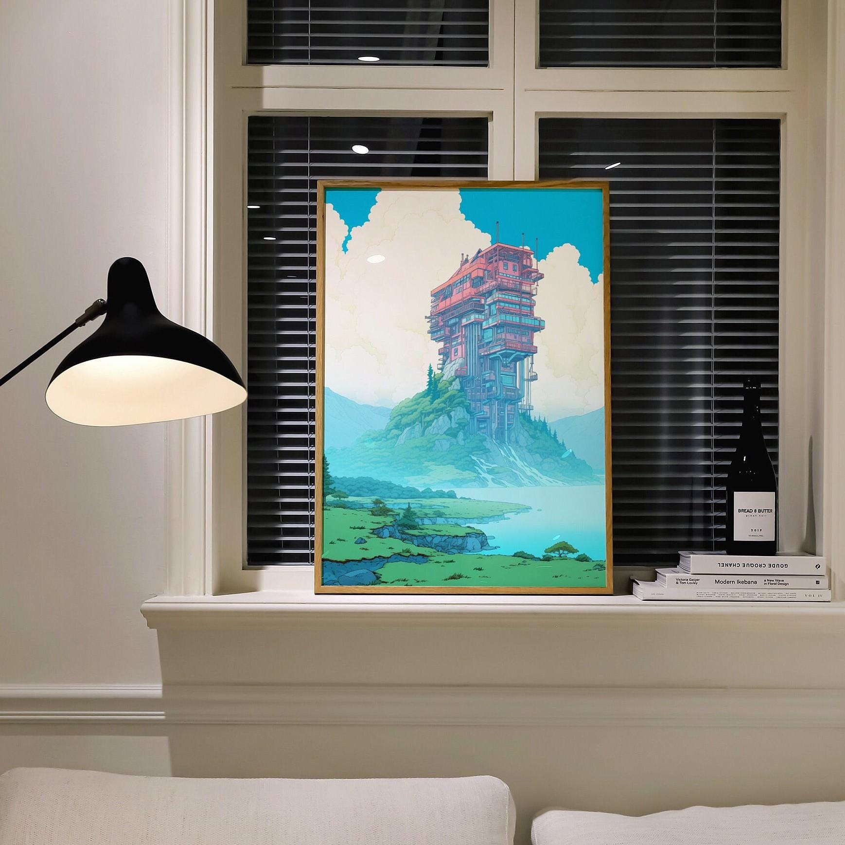 Futuristisches Anime Landschaft Poster: Mystische Utopie Architektur - Etsy  Österreich, image size:1738x1737