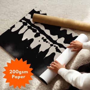 Set of 2 black and white abstract ink drawings inspired by zebra patterns. These modern monochrome paintings feature fluid brushstrokes, creating a minimalist and sophisticated gallery wall. Perfect for Japandi, Scandi, or contemporary home decor, this artistic duo brings elegance and contrast to any living room, bedroom, or office.