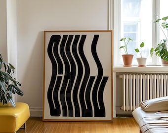 Chill Typography Print: Wavy Retro Monochrome Wall Art