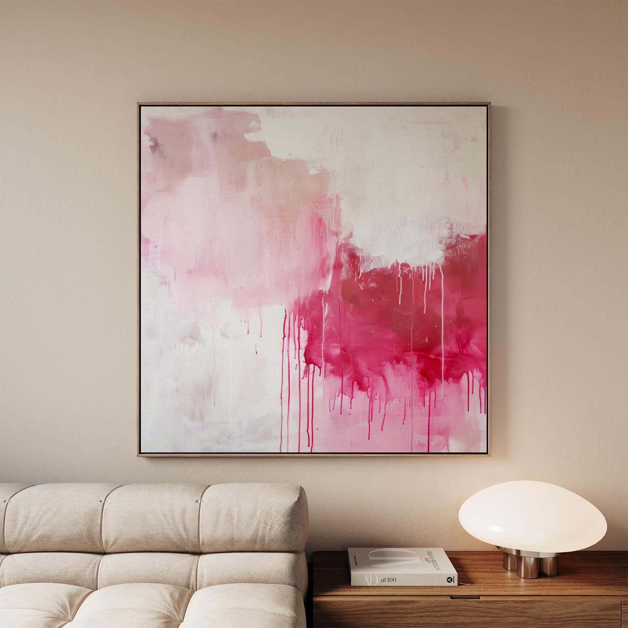 Pink Abstract Expressionist Canvas Print: Vibrant Modern Wall Art - Etsy