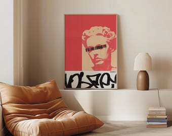 Graffiti Font Wall Art, Urban Street Text Art Poster, Modern Hip Hop Graphic Design Print, Minimal Abstract Hypebeast Decor for Cool Spaces