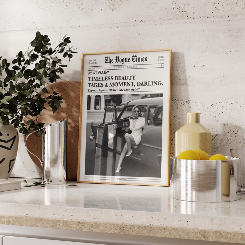 Vogue Wall Art Print: Chic Black and White Fashion Poster image 7