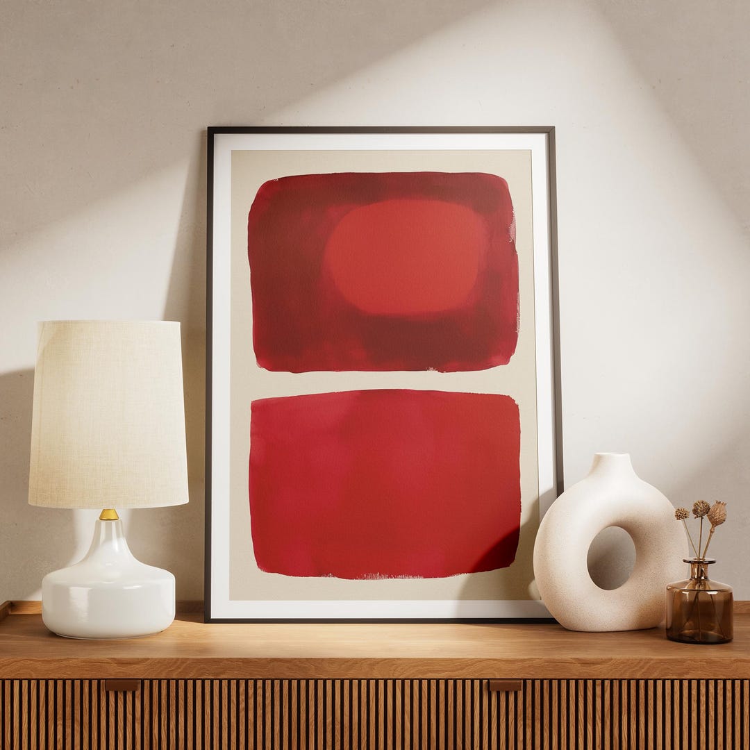 Abstract Red Art Print, Modern Minimalist Home Decor - Etsy