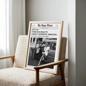 Black and white Vogue-style typography print featuring the phrase "Timeless Beauty Takes a Moment" in an elegant and bold font. A chic and stylish wall art piece, perfect for bedrooms, dressing rooms, or modern home decor. This fashionable and humorous design blends vintage aesthetics with modern typography, making it ideal for beauty lovers, fashion enthusiasts, and those who appreciate timeless elegance in their interior styling.
