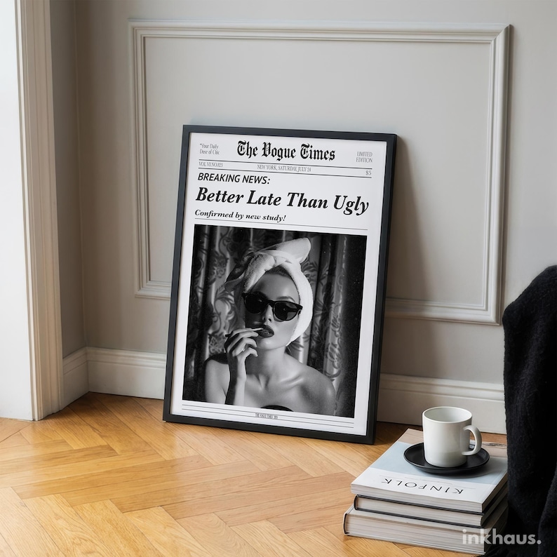Vintage Vogue Art Print: Chic Black and White Fashion Decor image 15