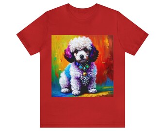 Colorful Poodle Short Sleeve T-shirt