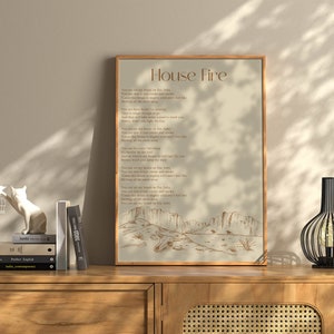 House Fire - Letras de Tyler Childers - Descarga digital - Arte de pared imprimible