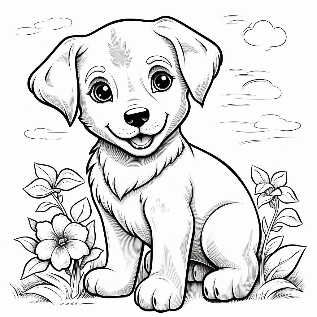 Set of 12 Cute Puppy Coloring Pages - Etsy