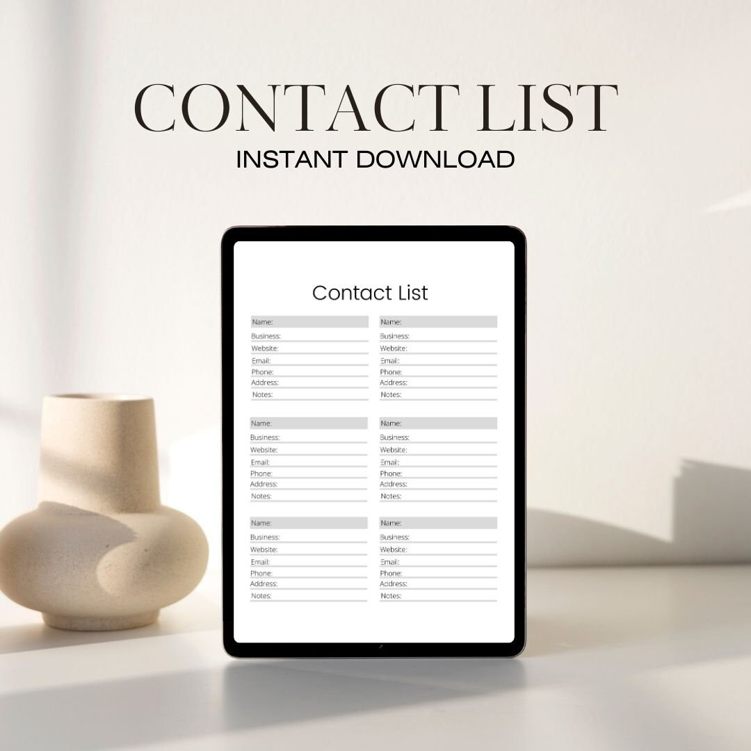 Minimalist Contact List Notebook, Phone Numbers Log Book, Organizer ...