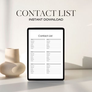 Minimalistisches Notizbuch, Kontaktliste, Telefonnummern Logbuch, Organizer Journal