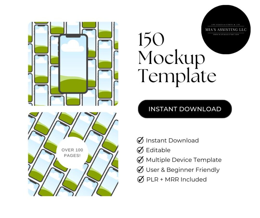 150 Editable Canva Mockup Templates | PLR + MRR | Business Branding ...