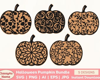 Pumpkin SVG Png AI EPS Bundle: Fall Decor Cut Files (Digital Download)