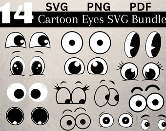 SVG eyeballs in a cartoon Cartoon eyes Cricut SVG PNG files Cut files with cartoon eyeballs Comics eyes svg Sketchy eyes svg.