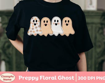 Pacchetto di illustrazioni floreali fantasma: illustrazione autunnale preppy (download digitale PNG e PDF)