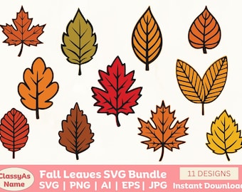 Fall Leaves Clipart | Autumn Season Graphic (Digital Download)