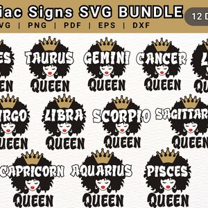 Zodiac Sign svg Bundle, Zodiac Signs Clipart, Astrology SVG Files, Horoscope SVG Designs, Star Sign SVG Cut Files, Zodiac Cricut Bundle