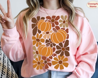 Calabaza floral bohemia PNG: Diseño de sublimación otoñal (descarga digital)