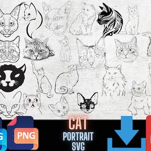 Katze Haustier-Porträt, personalisierter Haustiervektor, Haustierkunst, Freundin Geschenk (Kopf zur Brust) nur digitale Dateien, sofortiger Download, Porträt SVG