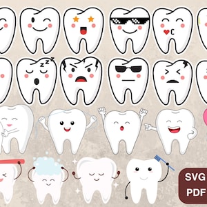 Dentiste dentaire SVG PNG Bundle - dent SVG coupe fichiers - Silhouette de la dent - dent svg Bundle - dent Clipart