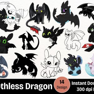 Paquete PNG de Desdentado, Dragón Desdentado PNG, Dragón Furia Nocturna, Clipart Desdentado, Hipo, Entrena a tu Dragón, Silueta de Dragón, PNG de 300 dpi