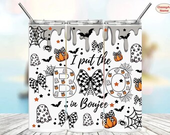 Boujee Ghost Tumbler Wrap PNG: Spooky Chic Halloween Design (Digital Download)