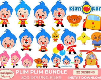 Plim Plim PNG Clipart Bundle | Cartoon Graphics (Digital Download)