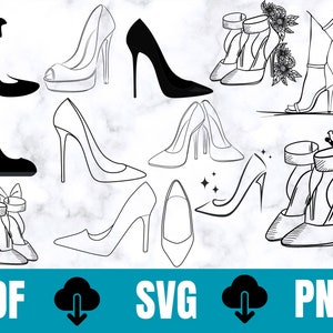 Talons hauts SVG, SVG de chaussures pour femmes, talons Svg, fichier pour Cricut, chaussures svg, Style SVG, clipart talons hauts, mode svg
