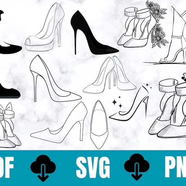 High Heel SVG, Womens Shoes SVG, Heels Svg, File For Cricut, Shoes svg, Style SVG, High heels Clip art, Fashion svg