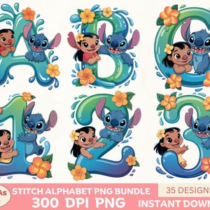 Stitch Alphabet Clipart Bundle: Island Style Font (PNG PDF Download