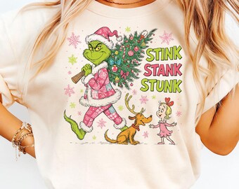 Monstre vert rétro Noël PNG : Clipart drôle de vacances (téléchargement numérique)