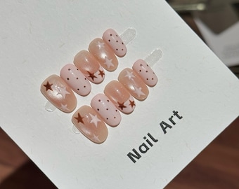 ピンクチェリーフレンチチッププレスオンネイル RIYNAILS - Etsy 日本