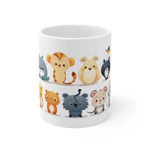 Divertida taza de mascota de dibujos animados para regalo de amigo para niños Taza de animales para amigos Taza brillante para amantes de las mascotas Taza ilustrada de animales lindos para dibujos animados divertidos