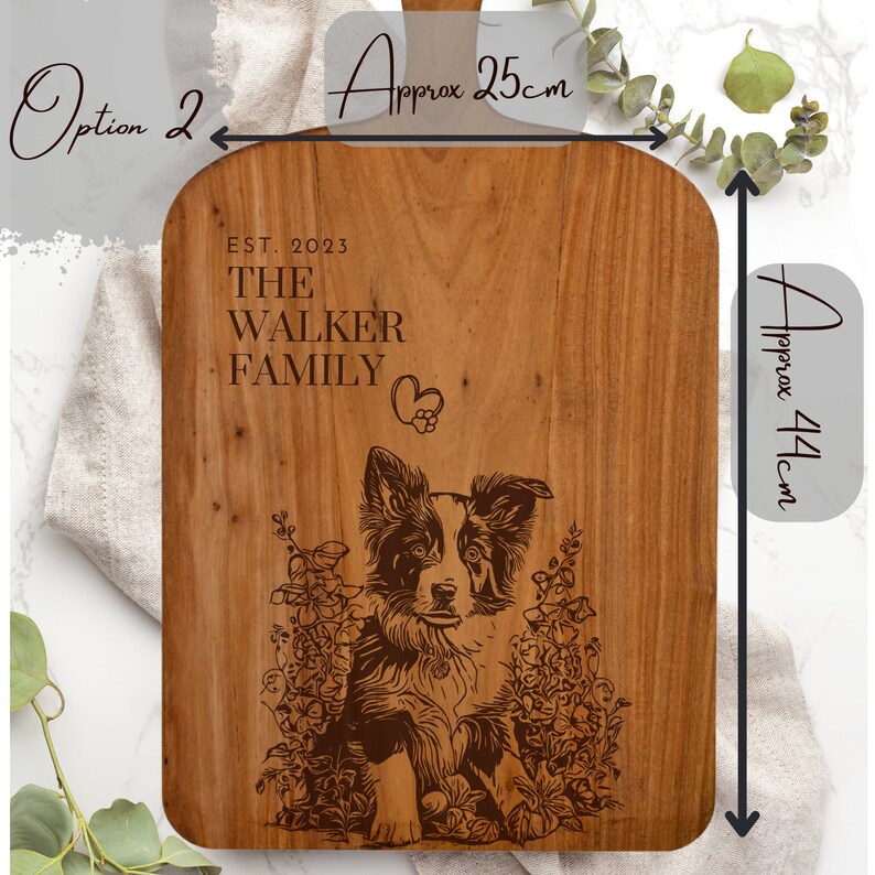 Large Personalised Border Collie Cheese Board Engraved Etsy UK