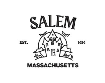 Salem Massachusetts Hexe Halloween Maschine Embroidery Datei Sofort Download