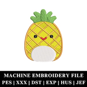 Pineapple Squish Plushie Embroidery File Instant Download | Cute Summer Design