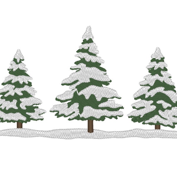 Snow Trees Winter Machine Embroidery File Instant Download