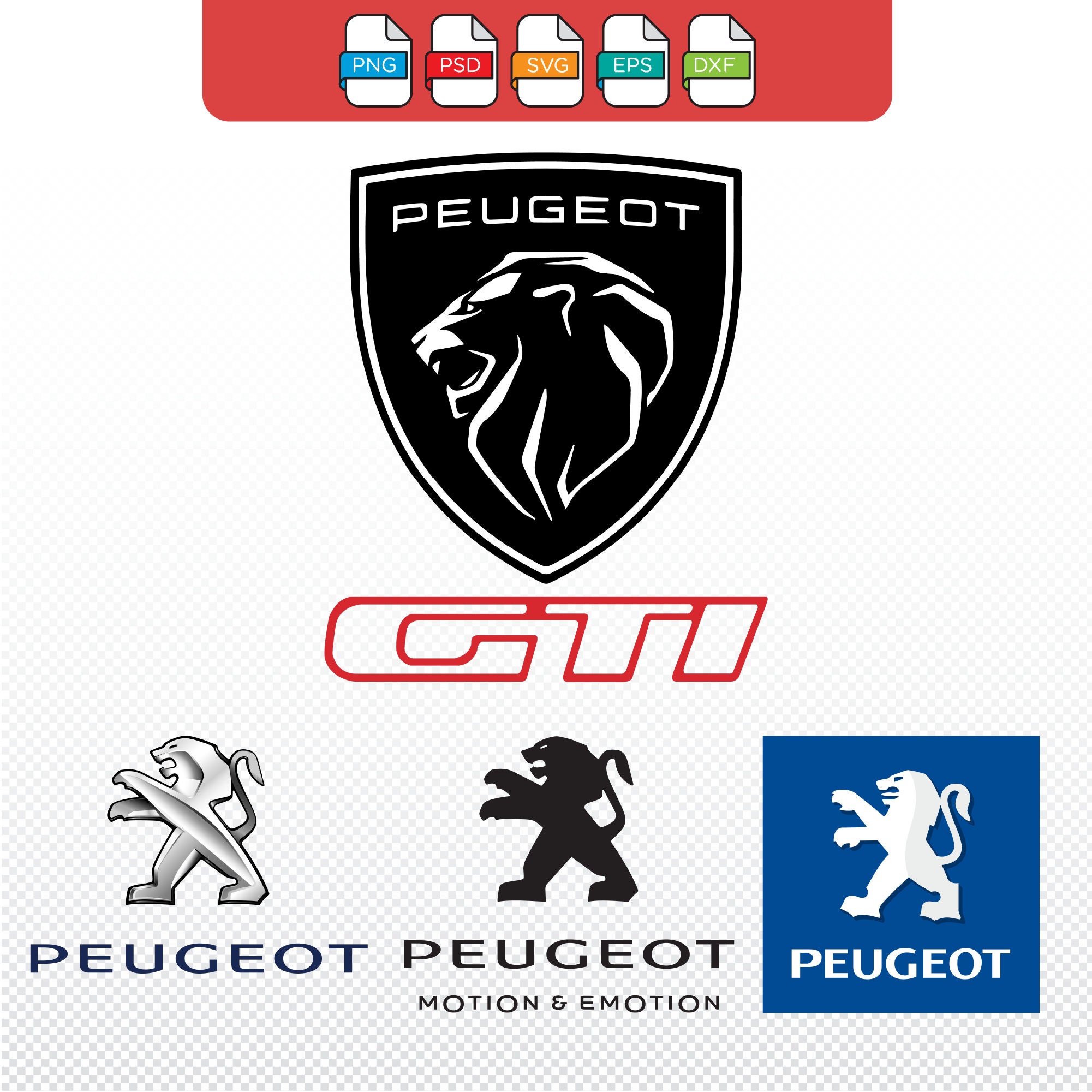 Peugeot Sport Logo Stickers in Custom Colors and Sizes 