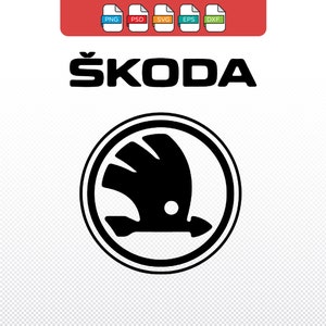Skoda brand logo car symbol with name design Vector Image