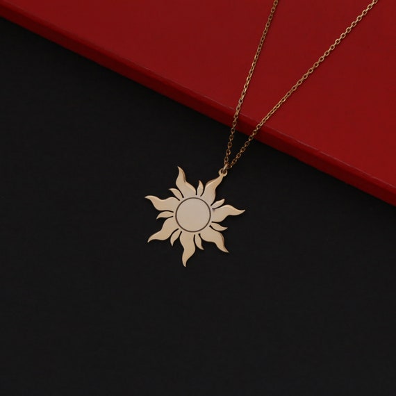 Sun Necklace , 14K Gold Plated Sun Necklace, Minimalist Necklace ,Mothers Day Gift,Gift for Mom, 14k gold chain necklace