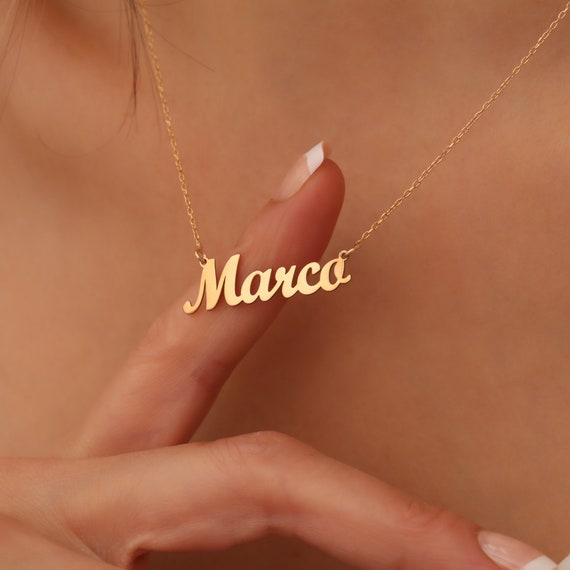 14K Solid Gold Name Necklace,Personalized Name Necklace, personalized jewelry,Mothers Day Gift,Graduation Gift,Birthday Gift