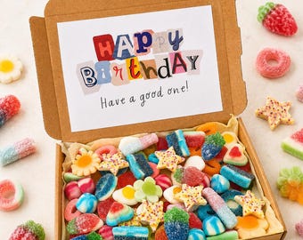 Personalised Birthday Sweet Box Gift | Birthday Gift for Him | Letterbox Birthday Treat | Adult Birthday Present