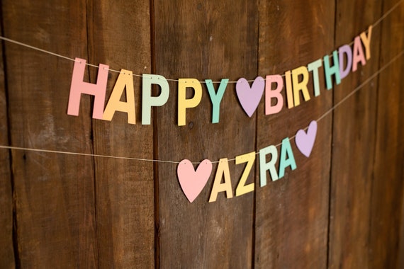 Personalised Pastel Birthday Banner, Custom Rainbow Party Decor