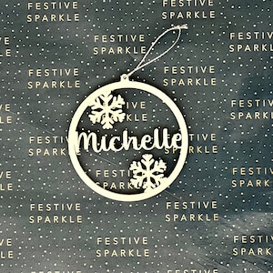 Personalised Christmas Bauble - Christmas Ornament  - Snow Flake - Christmas Gift - Teachers Gift - Christmas - Baubles - Baubles Christmas