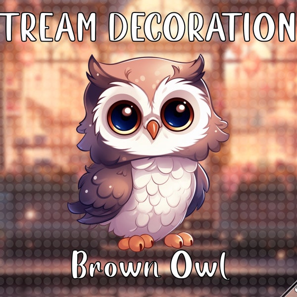 Stream Decoration | Brown Owl | Cozy | Halloween | Autumn | Goth | Kawaii | Anime | HQ | Magic | Twitch/OBS/Streamlabs