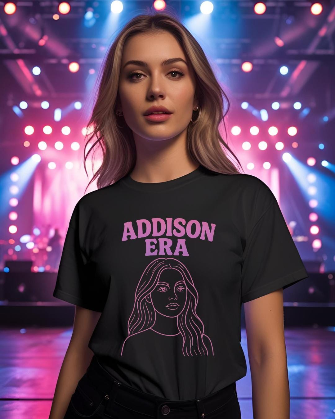 Addison Rae Era Neon Glow Graphic | Trendy Pop Music Inspired T-shirt ...