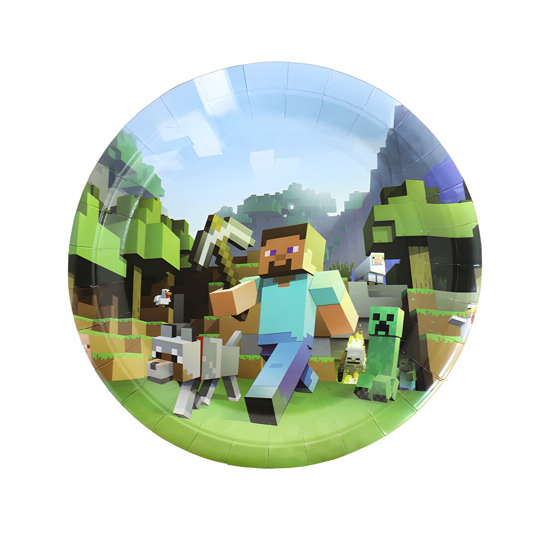 Minecraft Paper Plates 10 Pack Birthday Party Plates Etsy