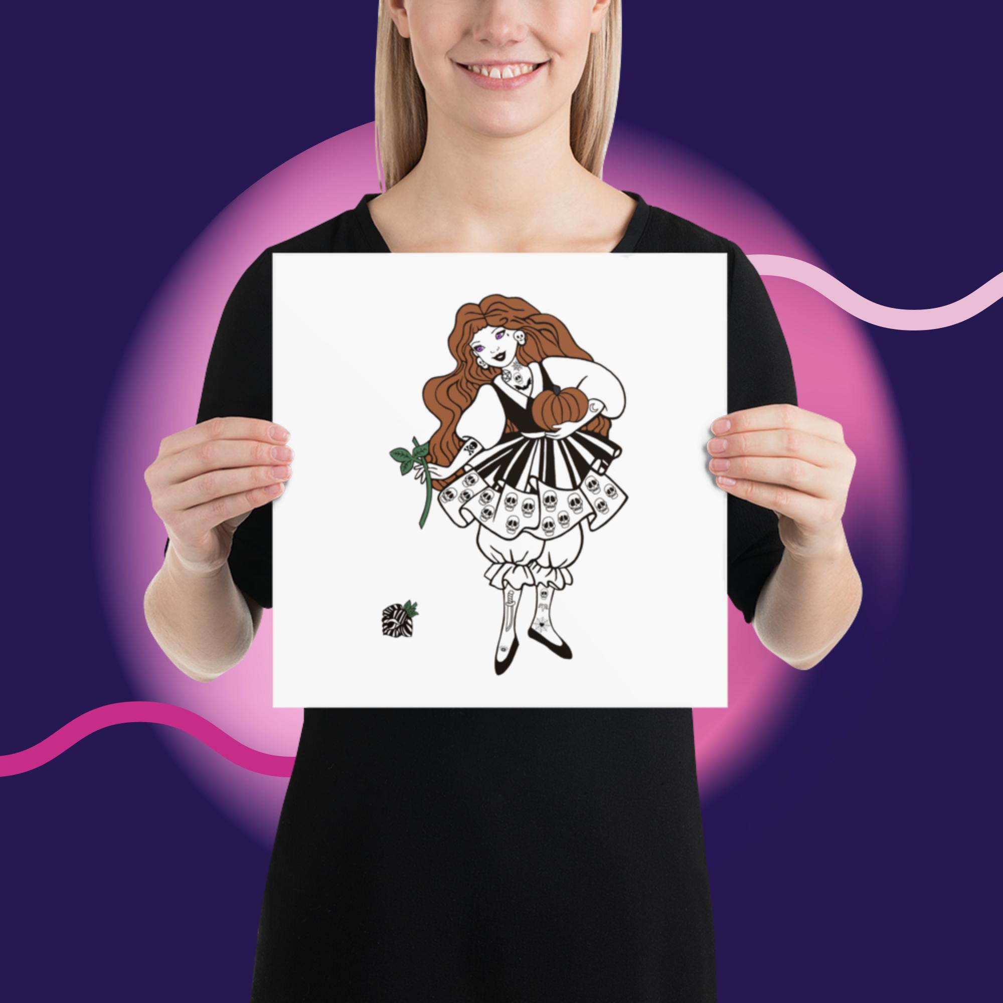 Goth Peppermint Rose Poster
